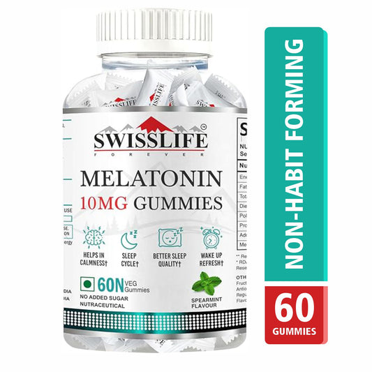 SwissLife Forever | Melatonin 10mg Gummies for Sleep Support + Multivitamin Gummies for Daily Wellness | For Men & Women | Vegan, Sugar-Free, Non-Habit Forming  | 60 Gummies