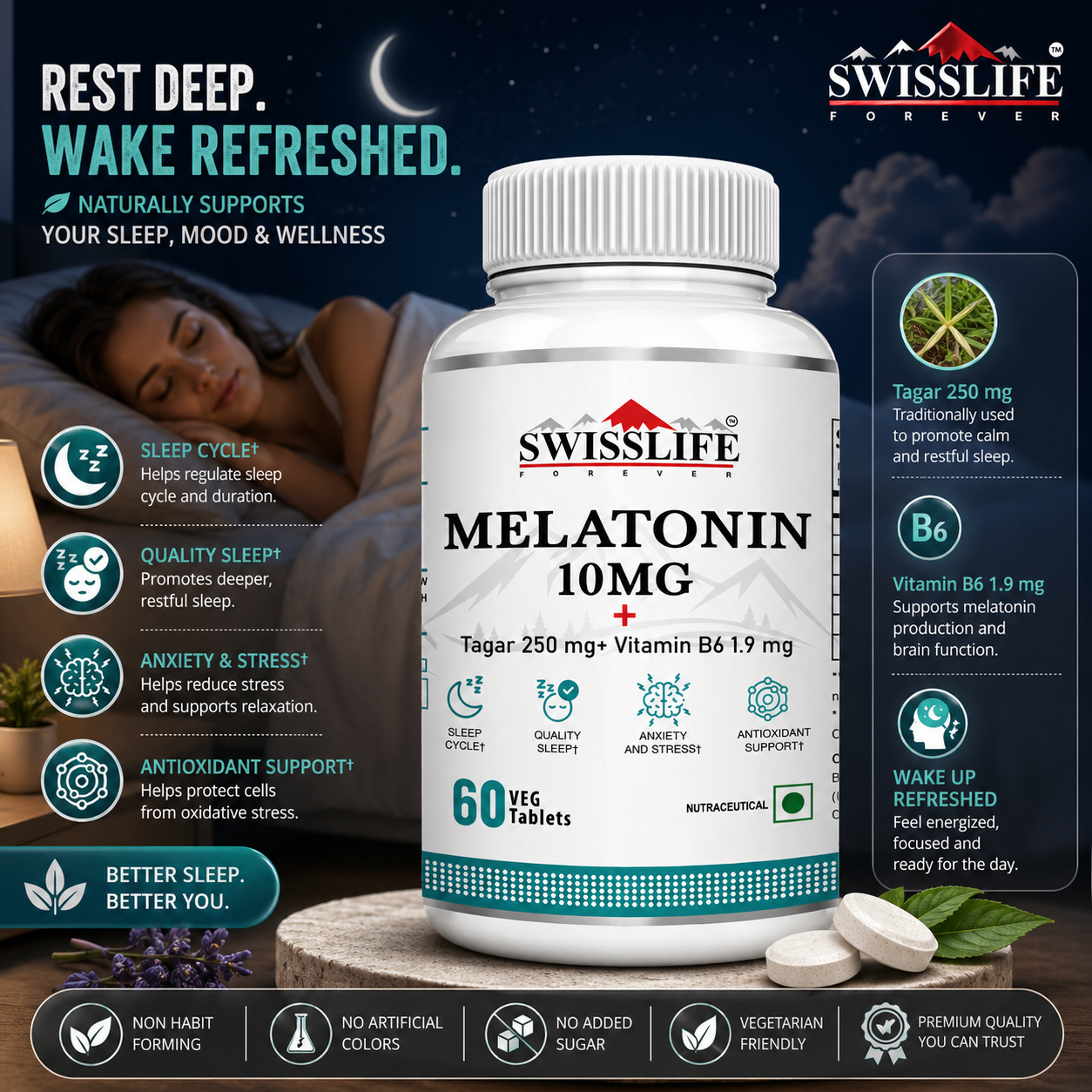 Swisslife Forever Melatonin 10mg Tablets