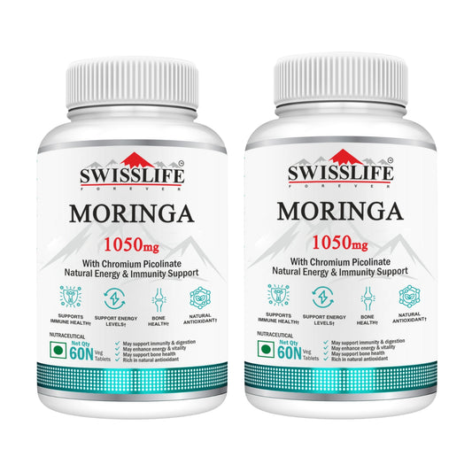 SwissLife Forever Moringa Tablets | Natural Energy & Immunity Support Formula for Digestion, Metabolism, and Overall Wellness | 60 Tablets