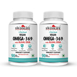 SwissLife Forever Vegan Omega 369 Supplement | Plant-Based Algal Oil | Supports Heart, Brain, Eye, Skin, Hair, Muscle & Bone Health | Natural Nutrition for Men & Women | (60 & 90 Capsules)