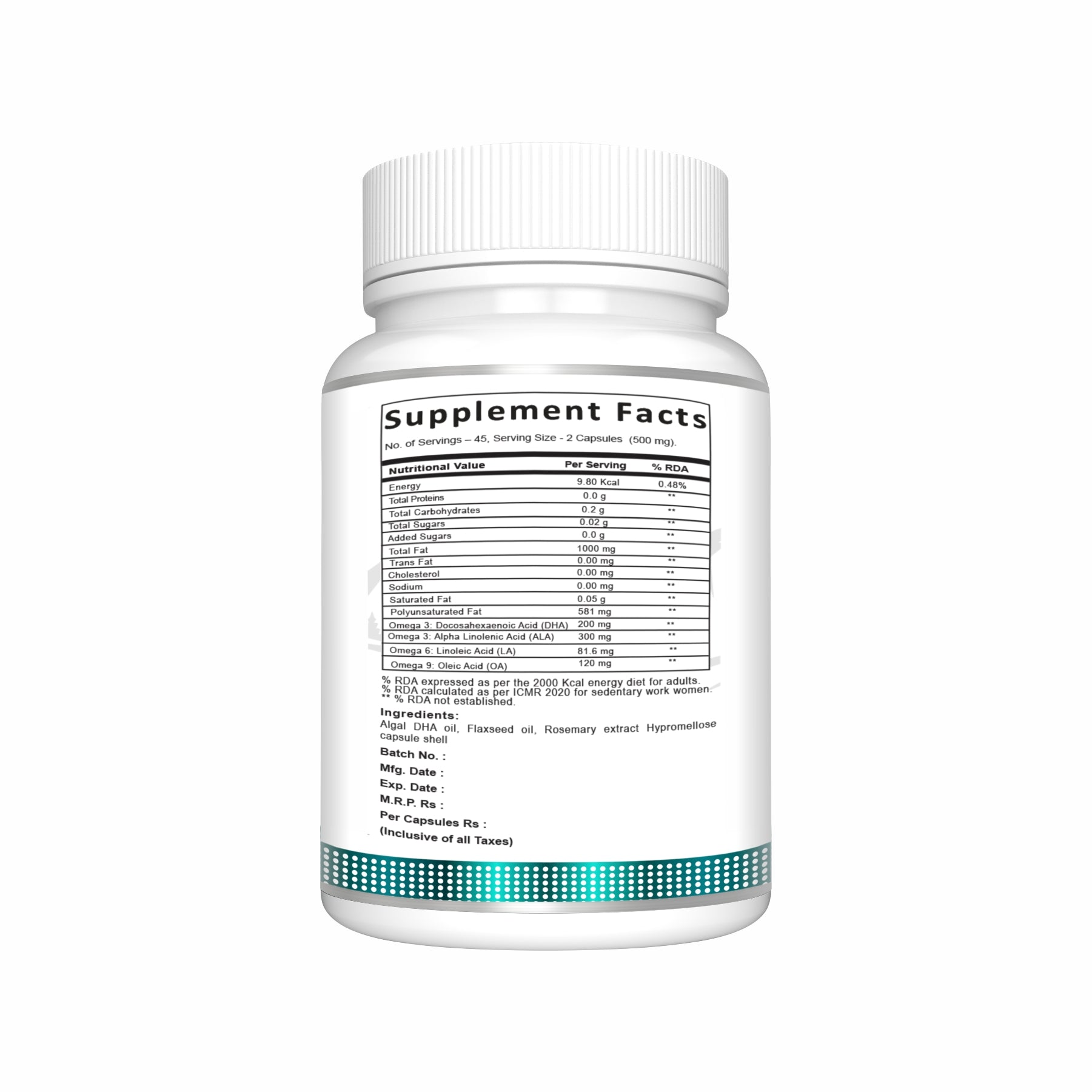 SwissLife Forever Vegan Omega 369 Supplement | Plant-Based Algal Oil | Supports Heart, Brain, Eye, Skin, Hair, Muscle & Bone Health | Natural Nutrition for Men & Women | (60 & 90 Capsules)