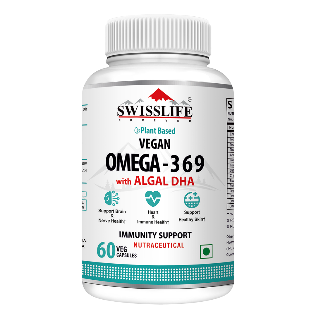 Plant Based Vegan Omega 3 6 9 with ALGAL DHA Oil – Pack of (60 & 90 Capsules) for Men & Women