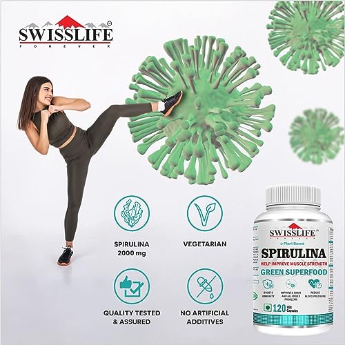 Spirulina 2000mg 60 Veg Capsules |Superfood