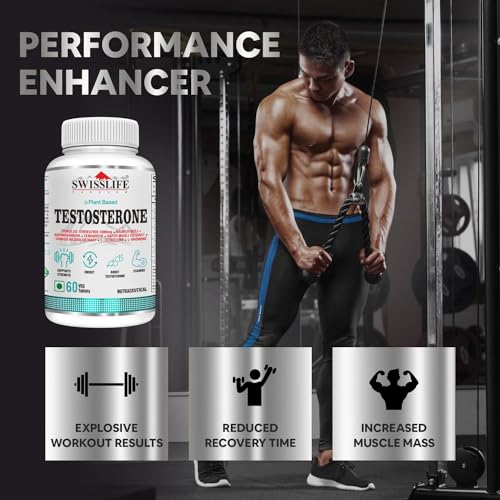 Testosterone Supplement for Men | Tribulus 1000mg, Ashwagandha, L-Citrulline & Kaunch Beej | Plant-based | Improves Muscle Strength, Boosts Stamina, Energy & Performance Support | Veg Tablet