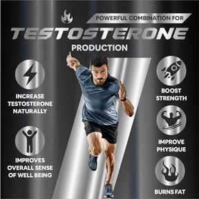 Testosterone Supplement for Men | Tribulus 1000mg, Ashwagandha, L-Citrulline & Kaunch Beej | Plant-based | Improves Muscle Strength, Boosts Stamina, Energy & Performance Support | Veg Tablet