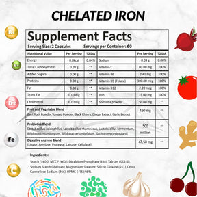 Chelated Iron Folic acid with Vit.C | Chelated Iron Tablets with probiotics